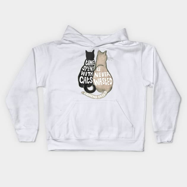 Time Spent With Cats Is Never Wasted Funny Tshirt For Lover Cat Kids Hoodie by darius2019